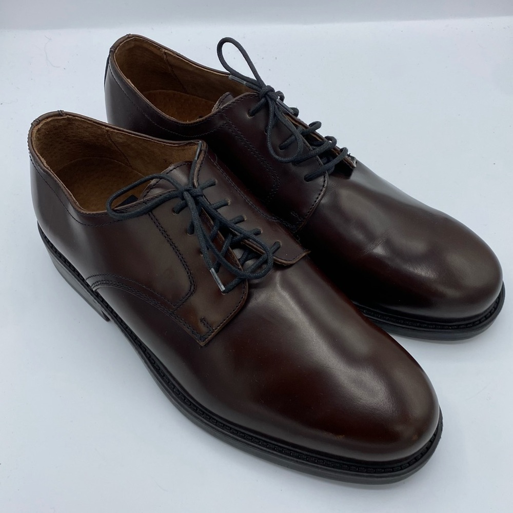 Aerosoles Brown Leather Round Toe Low Oxford‎ Dress Shoe Mens 9.5 Made in Italy
